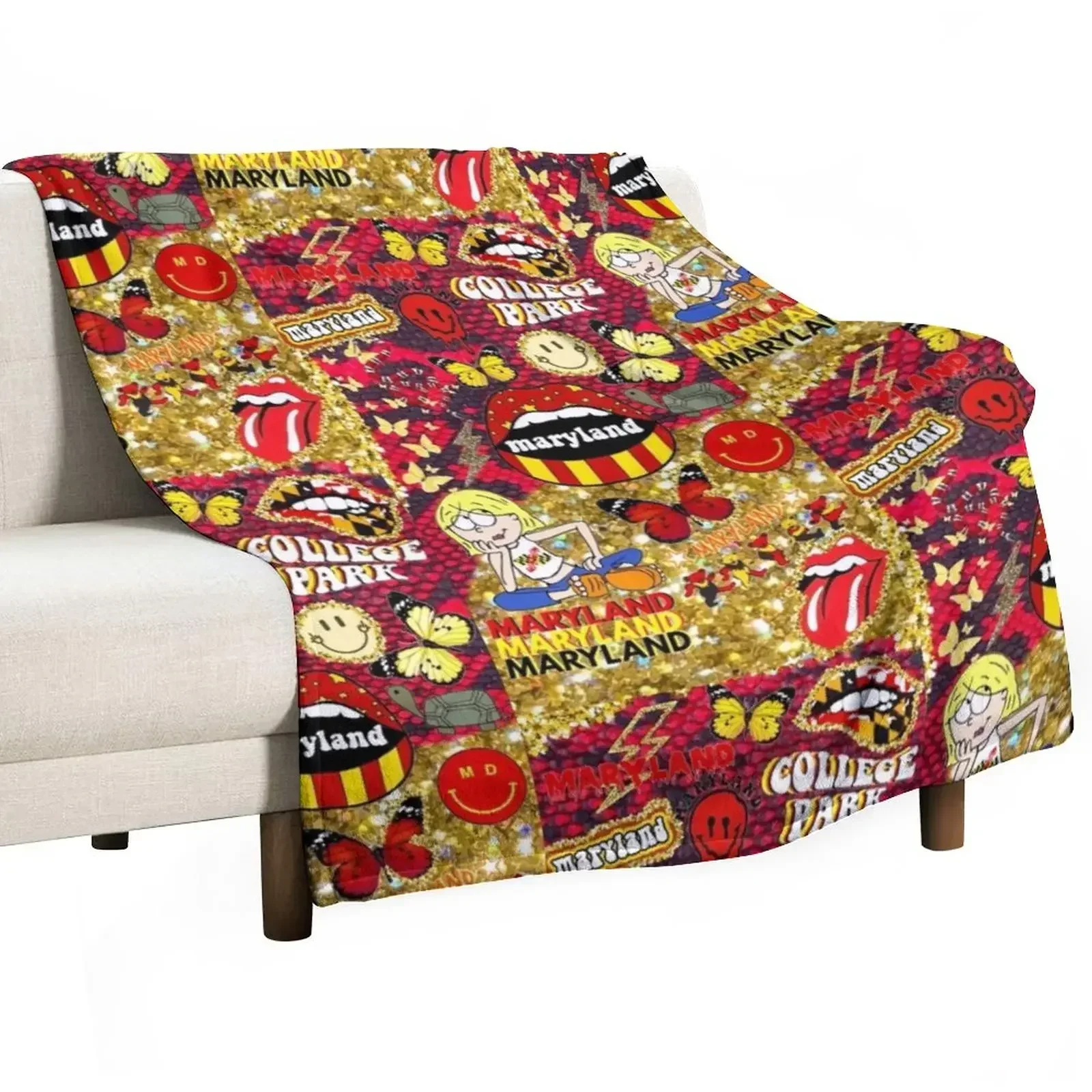 

Maryland Collage Throw Blanket Decoratives Polar Luxury Thicken Blankets