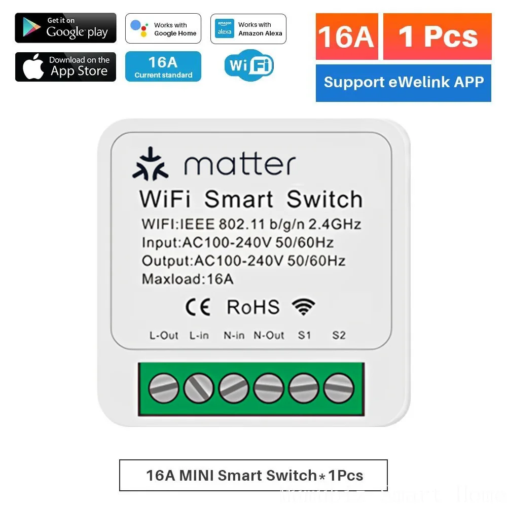 Smart Matter Switch Module 16A eWelink WiFi Switch Intelligent Mini Relay Breake