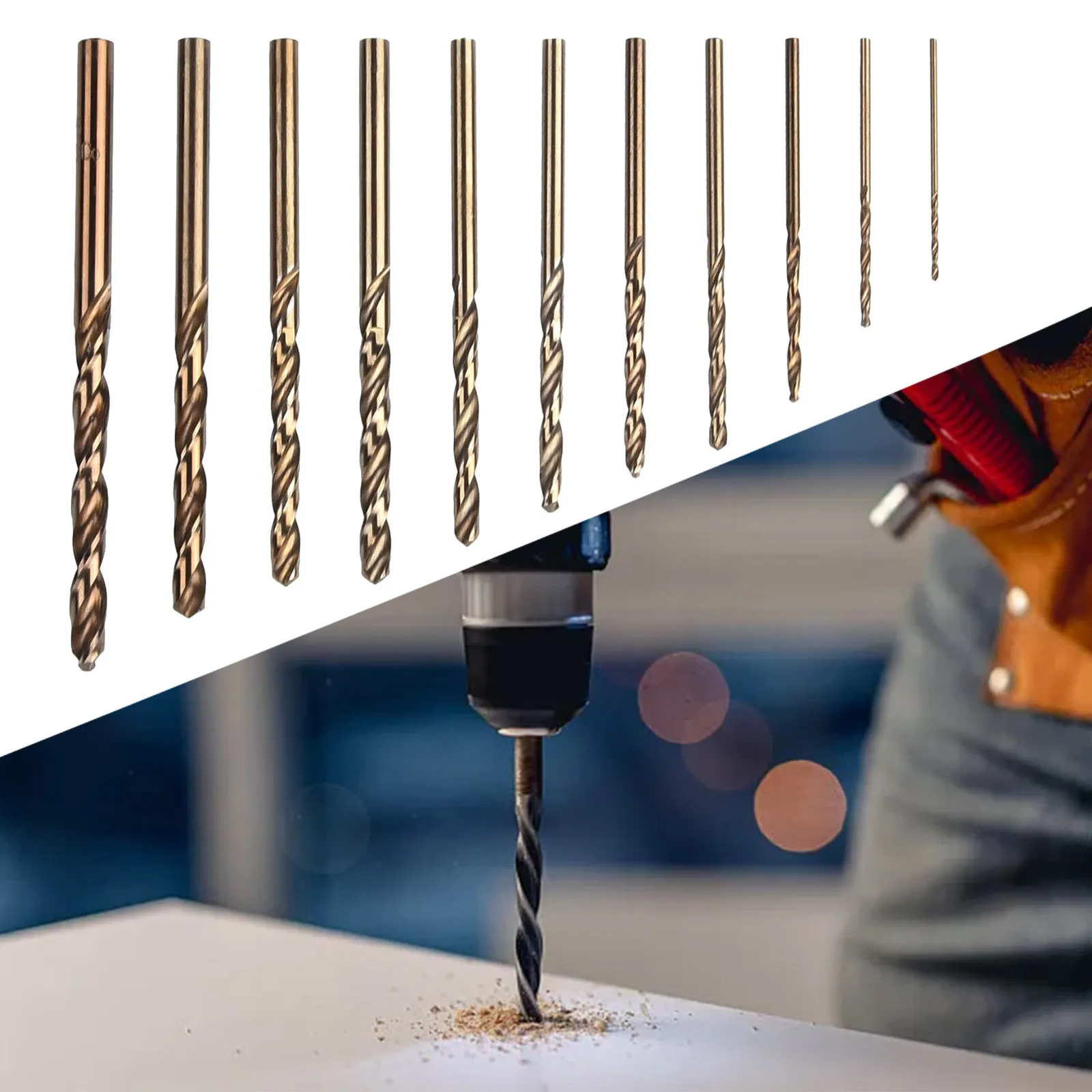 

11pcs Drill Bits HSS-Co M35 Cobalt Round Shank 1-5mm For Stainless Steel Drilling Metalworking Electric Drill Power Tools Parts