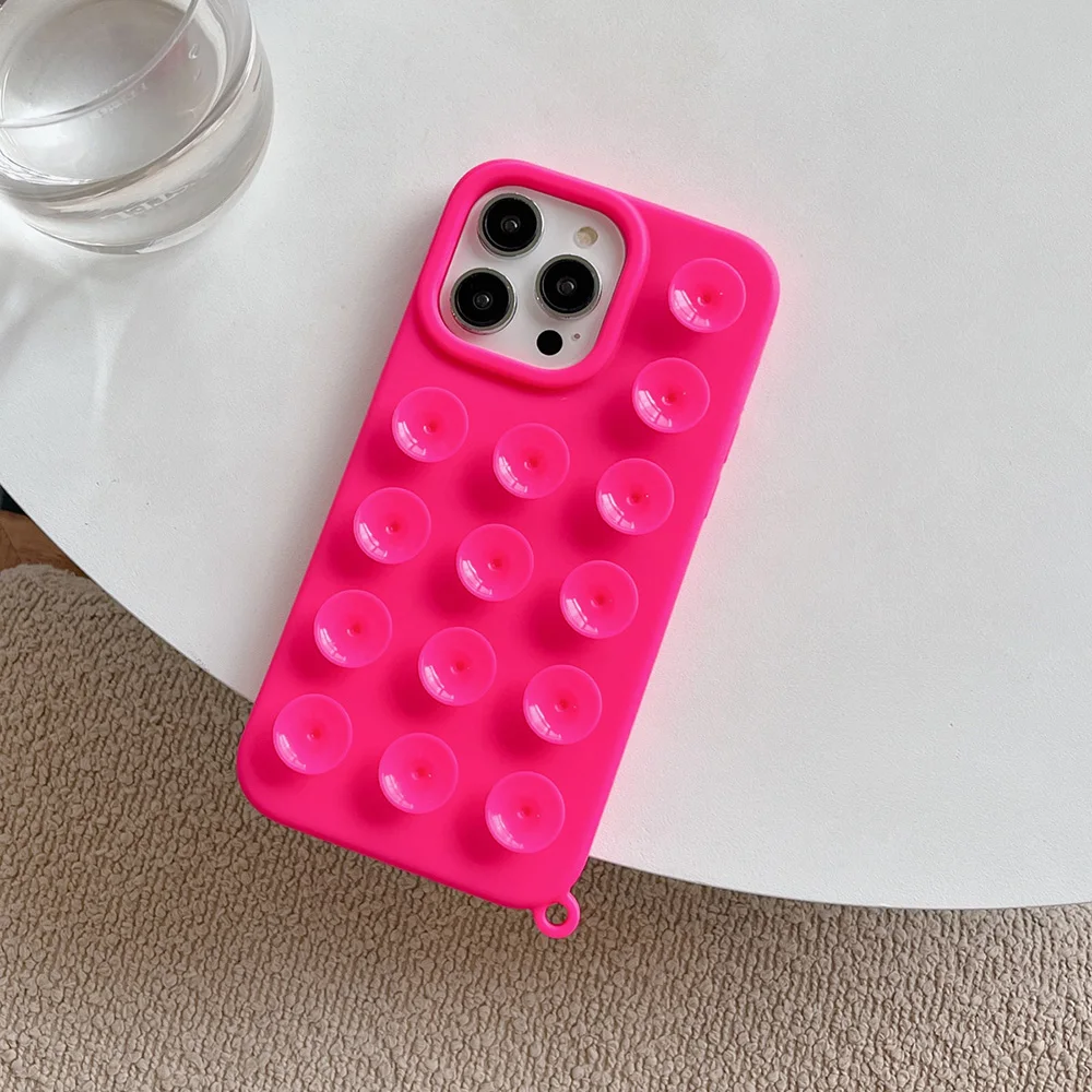 Shockproof Anti-Slip Silicone Phone Case with Suction Cup Design