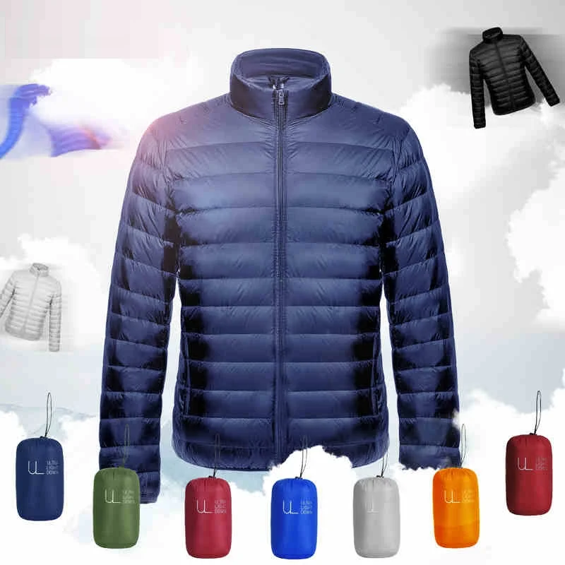Men Coat Lightweight Water-Resistant Packable Puffer Jacket 2023 Autumn Winter New Male Casual