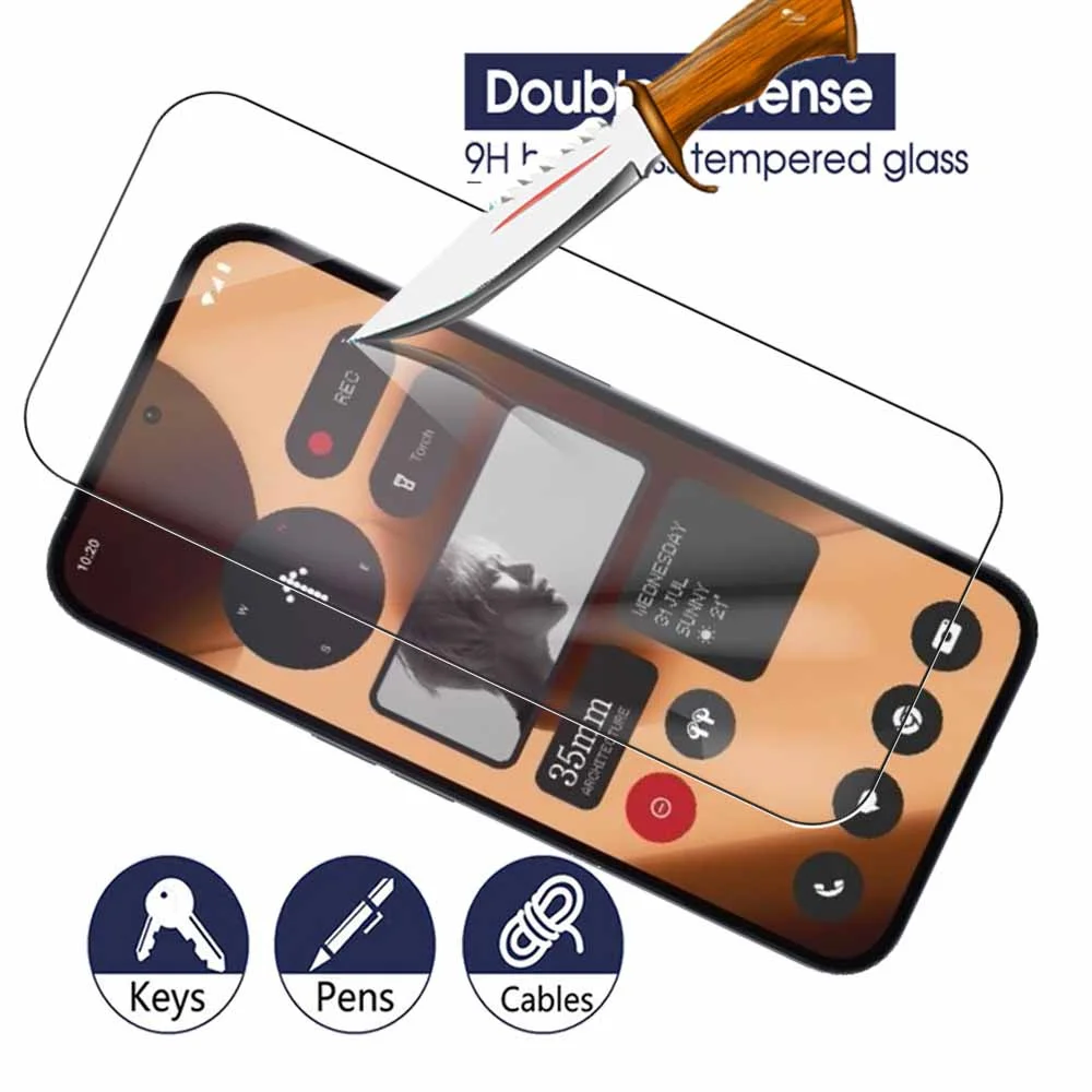 3PCS Protective Glass Case with Tempered Film and Screen Protector Cover