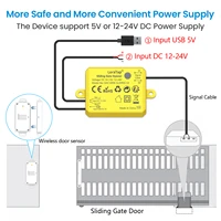 Tuya Smart Life เลื่อนประตู Controller IP65 กันน้ําไร้สายเซ็นเซอร์ประตู USB ชาร์จทํางานร่วมกับ Google Assistant Alexa 5