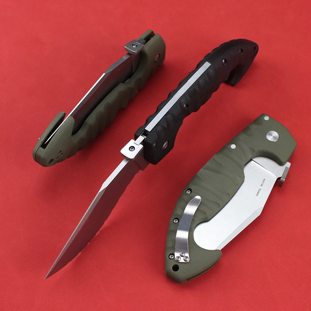 Cold Spartan Tactical Folding Knife AUS10A Steel Survival Military Hunting Multipurpose Knives Large EDC Tanto Pocket Knife Tool 5