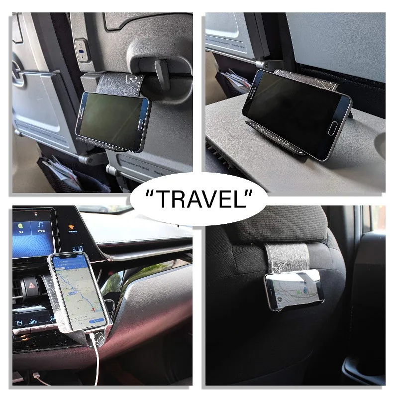 Essential Flip Phone Holder for Airplane Travel Flexible Tablet Holder for Desk, Bed, Home and Flight Travel Leather Holder images - 6