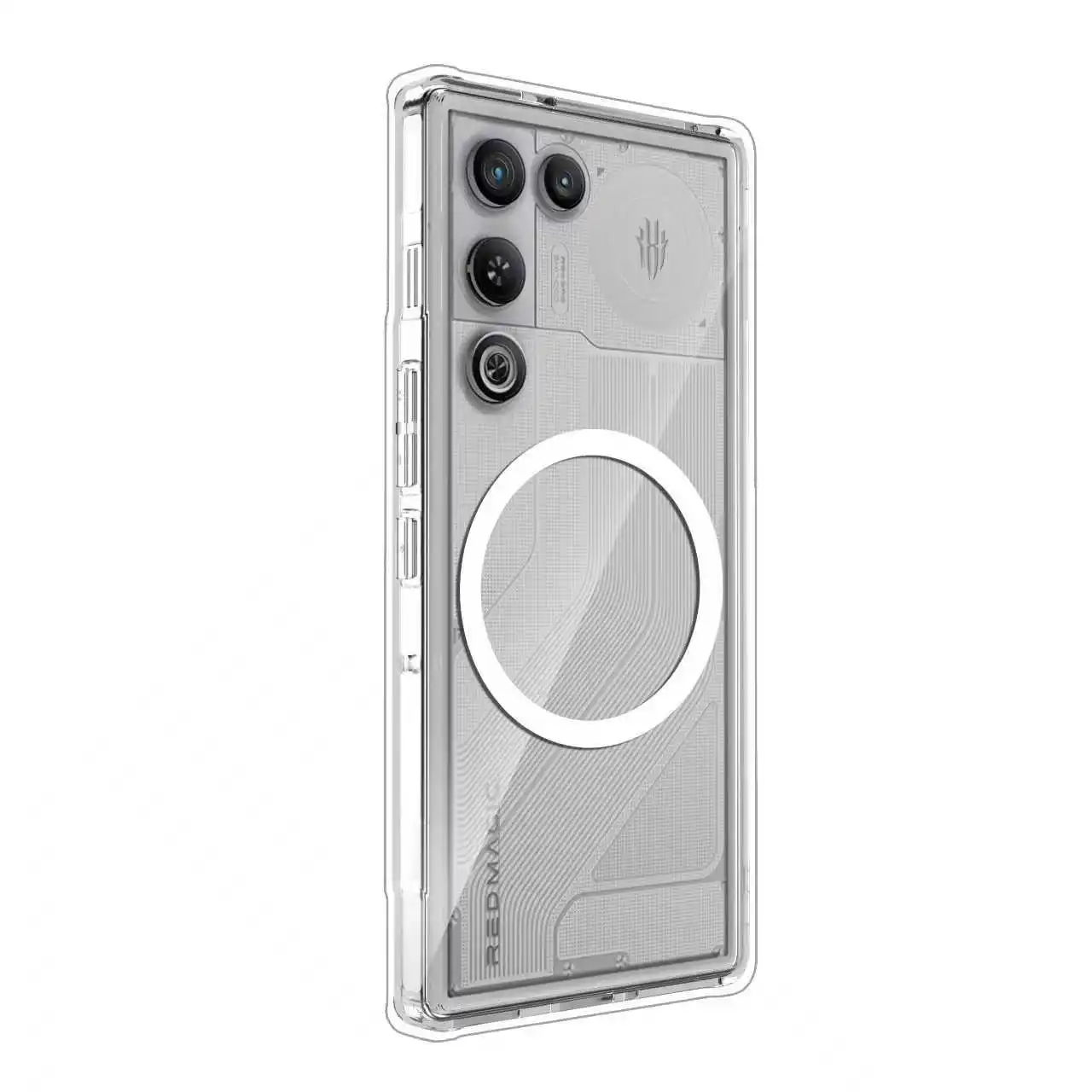 Translucent Shockproof Phone Case with Matte Frame and Magnetic Wireless Charging Back Cover