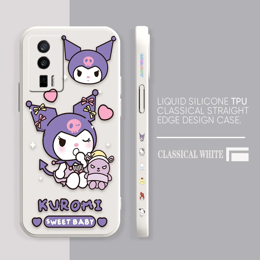 thumbnail image 1 of Case For Redmi K60E K50 K40S K40 K30 K20 10C 9 8A 8 10 Pro 4G 5G Colour Simple Liquid silicone Case Cartoon kuromi Cat, 1 of 5