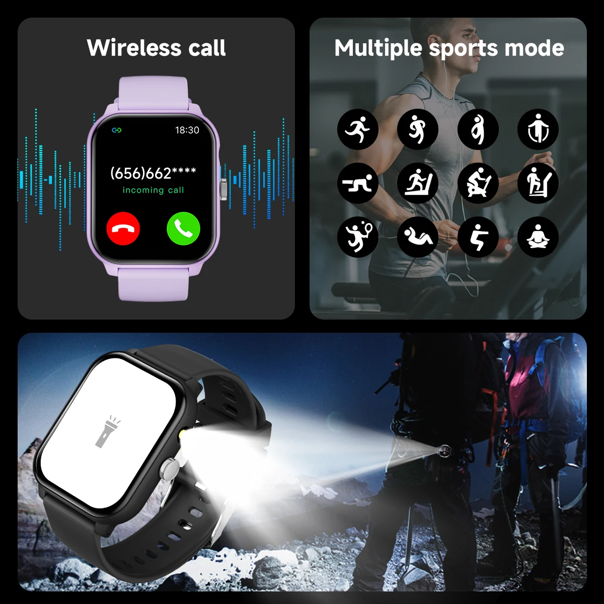 Smartwatch With Wireless Calling, Music Player And Flashlight_voghion.com