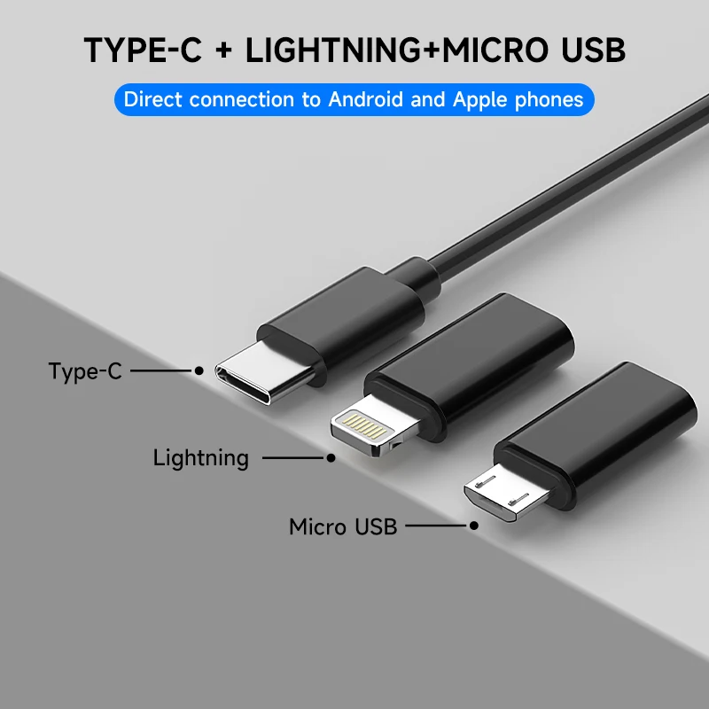 Industrial Endoscope Inspection Camera for iOS Micro USB/Type-C Dual Camera for iPhone Waterproof Pipeline Borescope Check Car 2