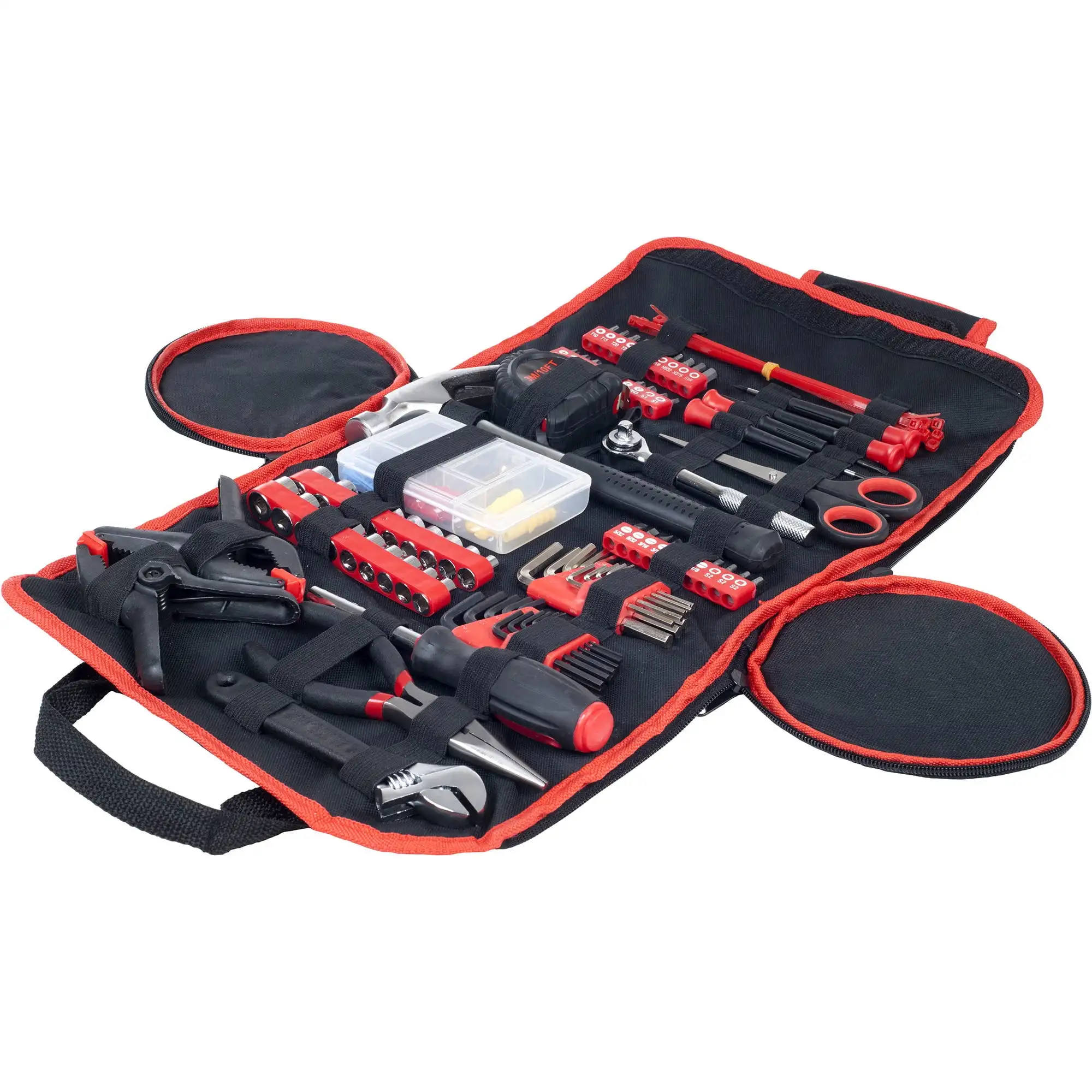 

Tools 86 Piece Tool Set With Roll-Up Bag by Stalwart (Hammer Wrench Set Screwdriver Set Pliers) - Great for the Home or Car