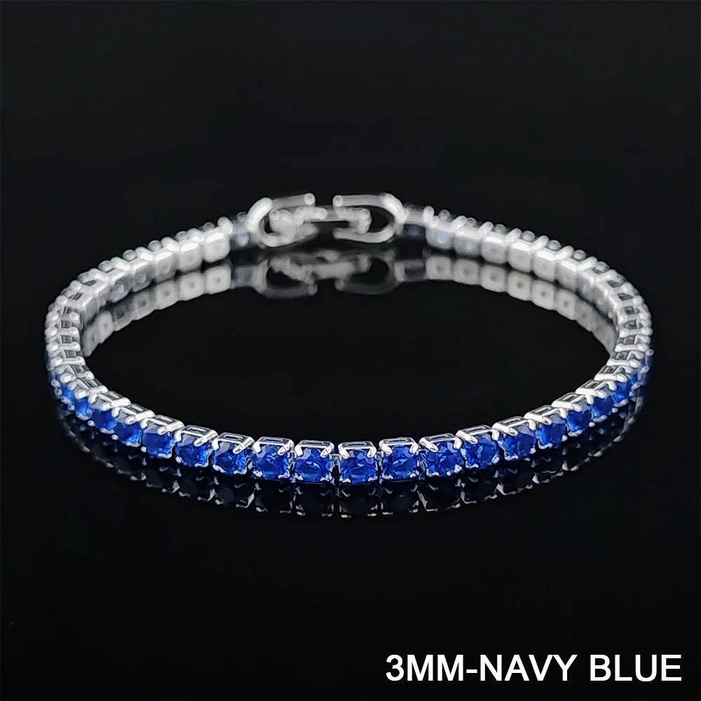 Elegant Multi-Color Rose Gold Tennis Bracelet Bangle for Women - Wedding Fashion Jewelry Party Gift