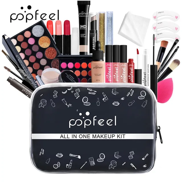 POPFEEL-Kit de Maquillage Tout-en-Un pour Femme, Ensemble Complet, avec Fard à Paupières, Eyelblogueur 6