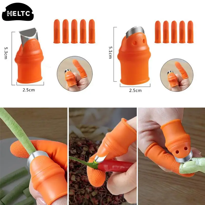 1pcs Vegetable Silicone Thumb Knife Finger Protector Harvesting Knife Plant Blade Scissors Separator Cutting Rings Garden Gloves