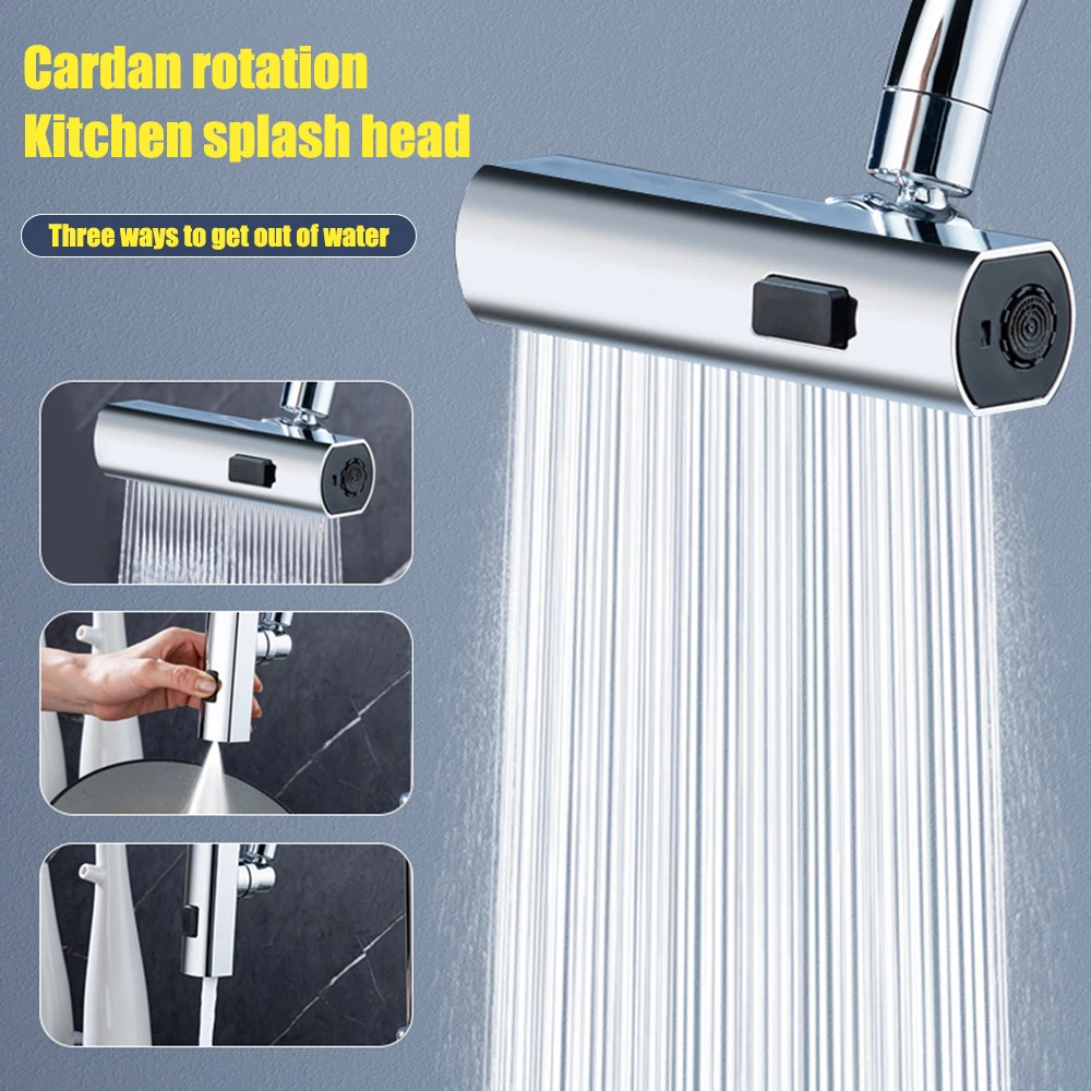 Kitchen Faucet 3/4 Gear Waterfall Kitchen Faucet Universal Swivel Spout Sprayer Bathroom Basin Water Tap Extender Rainfall Sink Mixer