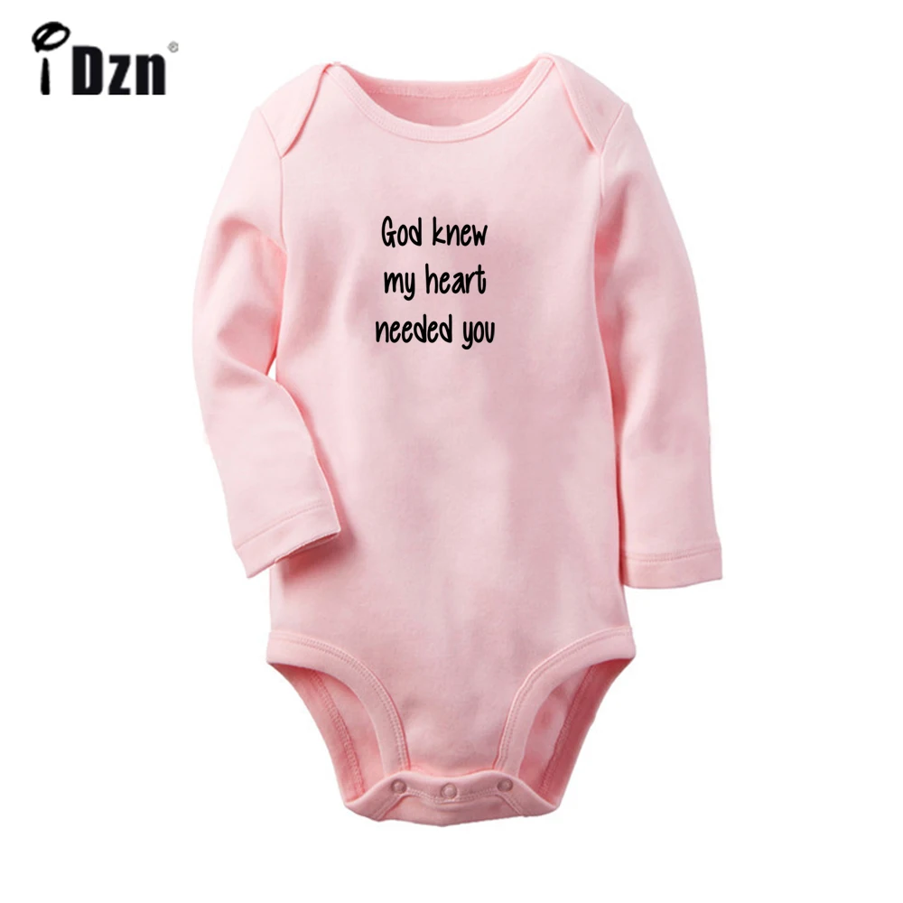 

God knew my heart needed you Cute Baby Rompers Baby Boys Girls Fun Print Bodysuit Infant Long Sleeves Jumpsuit Kids Soft Clothes