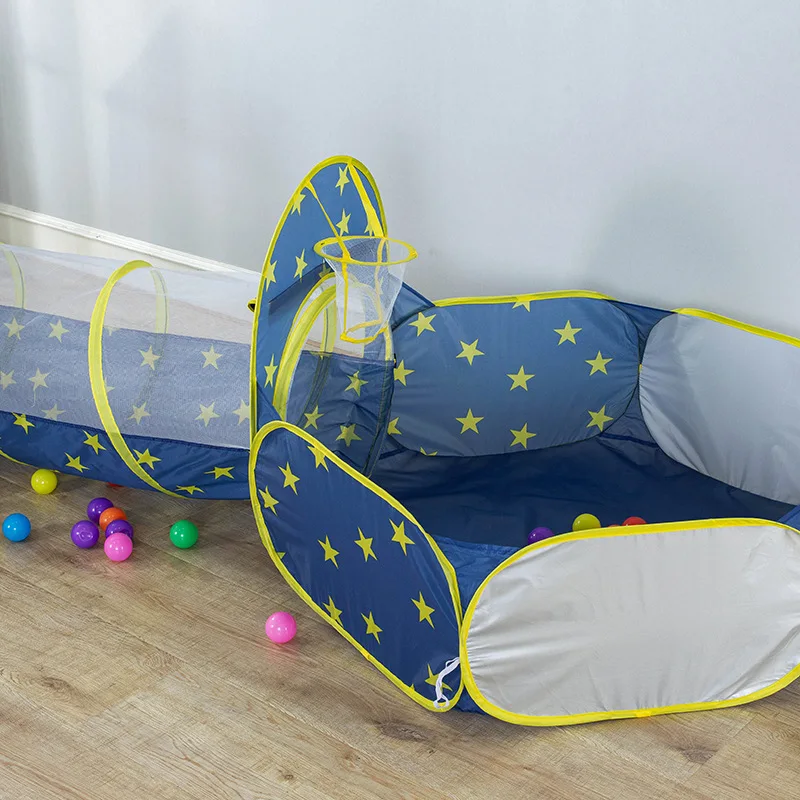 3 Pcs/lot Portable Children's Tent Beach Toys Ball Pool Rocket Tent Tipi Kids Pop-up Tent with Crawling Tunnel Outdoor Game Tent 2