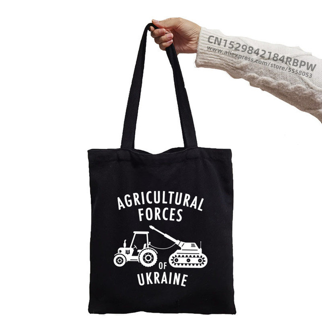 Forces Of Ukraine Funny Women Canvas Tote Bag Girl Reusable Shopper Foldable Ecobag Aesthetic Student Book Handbags