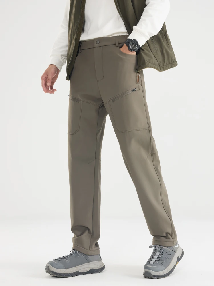 Autumn Winter Casual Pants Men Outdoor Waterproof Windproof Thick Warm Softshell Fleece Trousers Male Big Size 8XL
