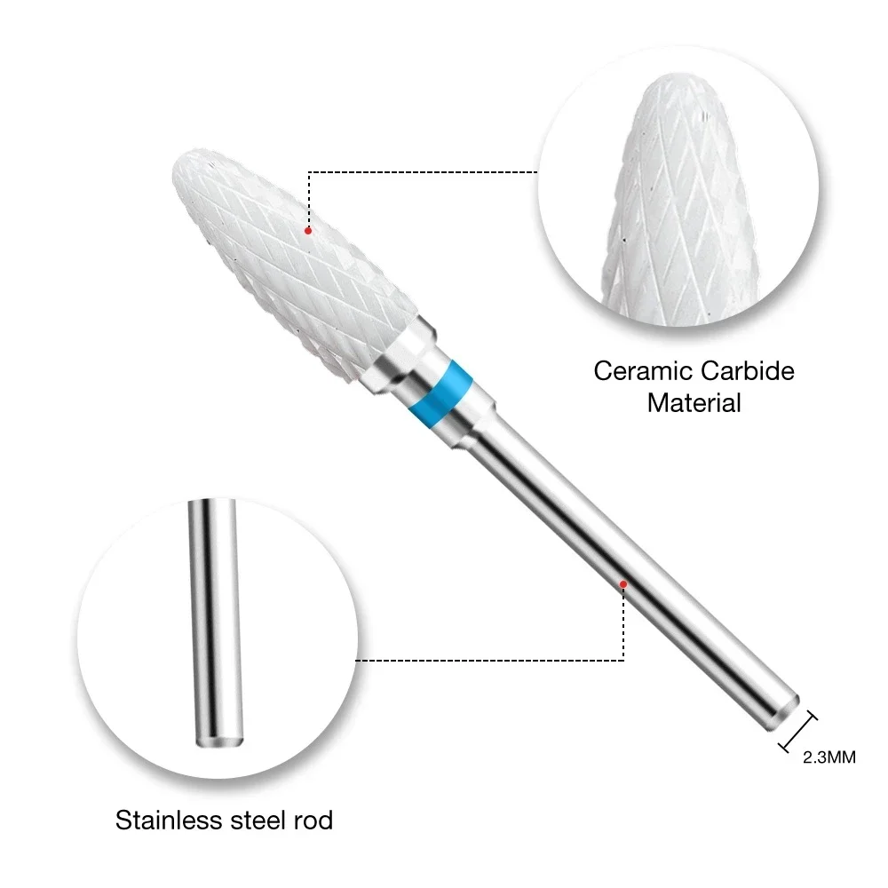 Ceramic Carbide Nail Drill Bit Rotate Burr Milling Nail Cutter Bits Electric Drill Machine For Manicure Pedicure Tools 4