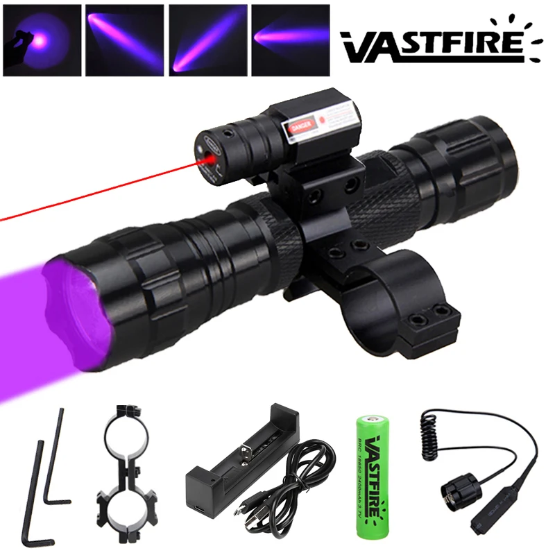 395nmUVHuntingFlashlight20mmRedDotRifleAirGunLaserSight