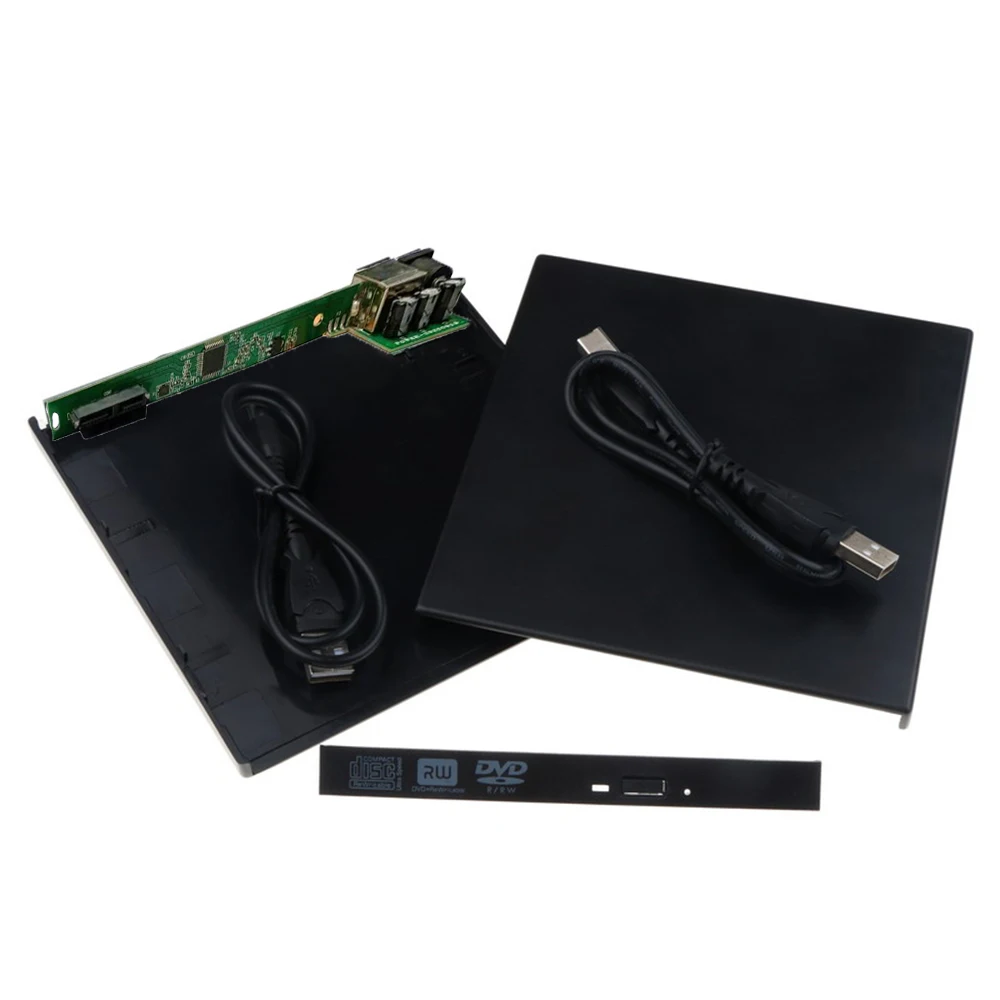 12.7mm USB 2.0 DVD/CD-ROM 케이스 노트북용 SATA 광학 드라이브 외부 인클로저