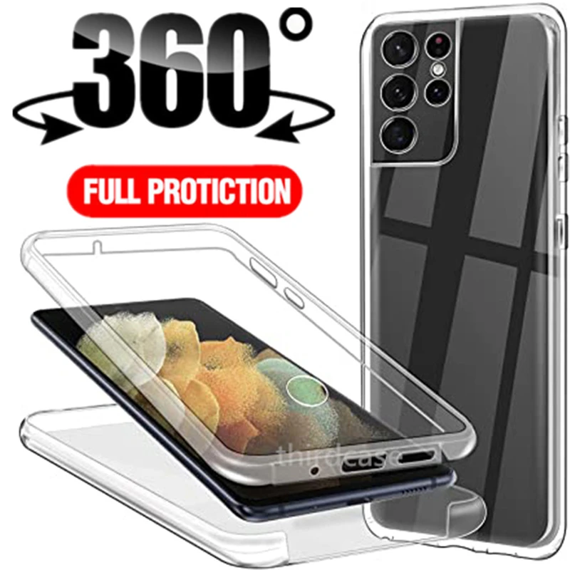 galaxy s22 ultra wallet case 360 Full Cover for Samsung Galaxy S22+ M12 M22 M32 M21 M30S A12 A52s S21 S20 FE 5G S10e Plus Note 20 Ultra 10 Lite Silicone Case galaxy s22 ultra wallet case