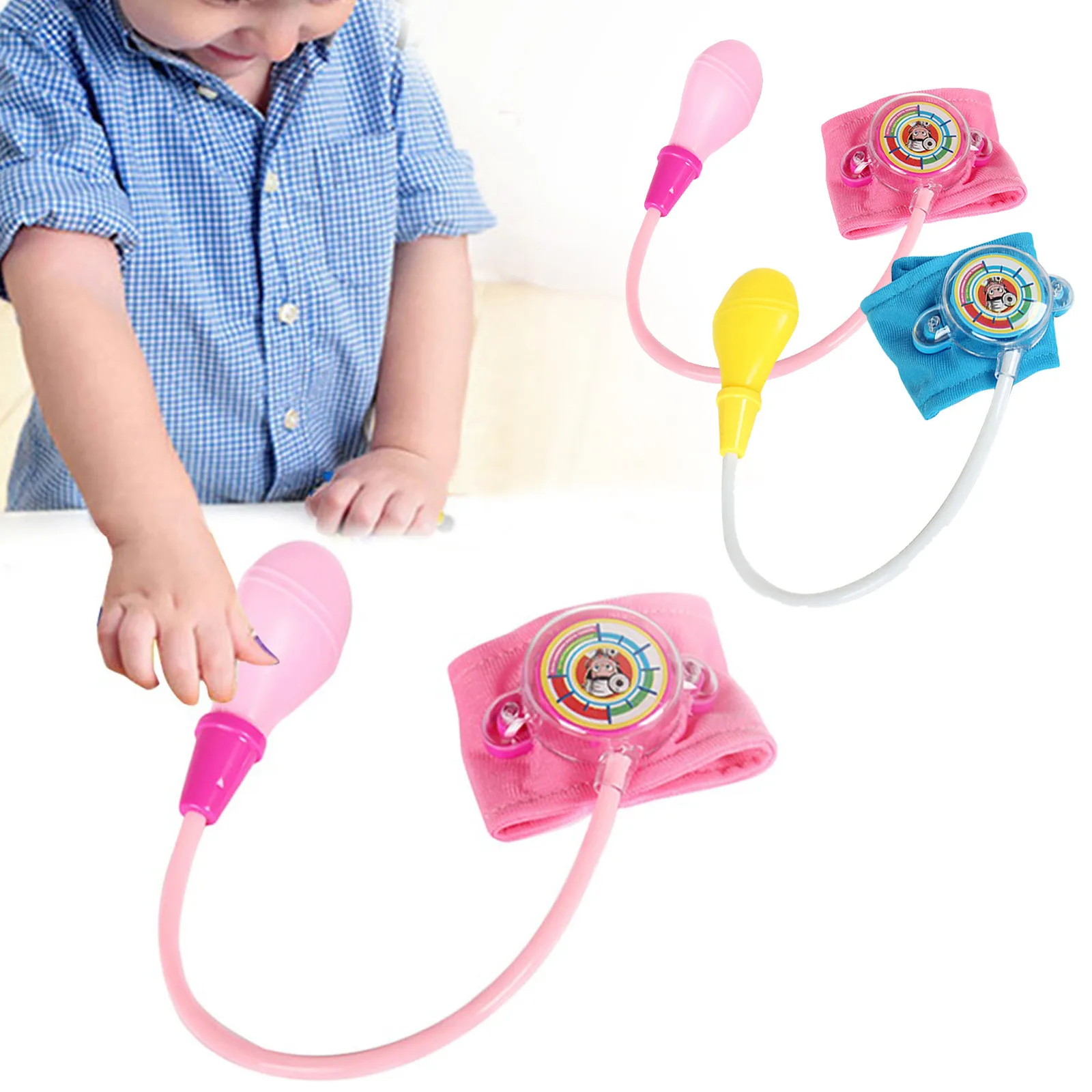 Kids Simulated Blood Pressure Cuff Monitor Toys Baby Kids Pretend Play
