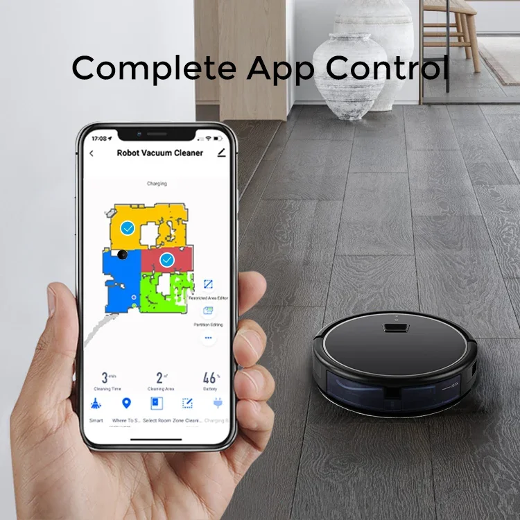Latest 2024 model WIFI Connection APP Cellphone Control Double Roller Brush Alexa Voice