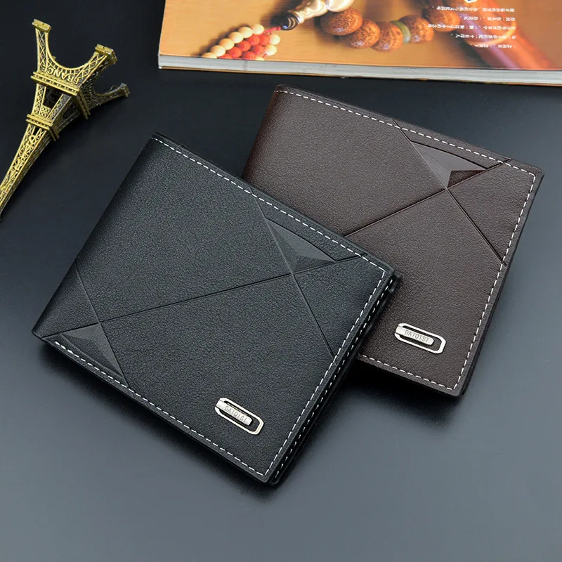

Men's Wallet Short Purse Credit Card Holder Three-Fold Carteira Masculina Billetera Hombre Wallets Male Horizontal Soft Purses