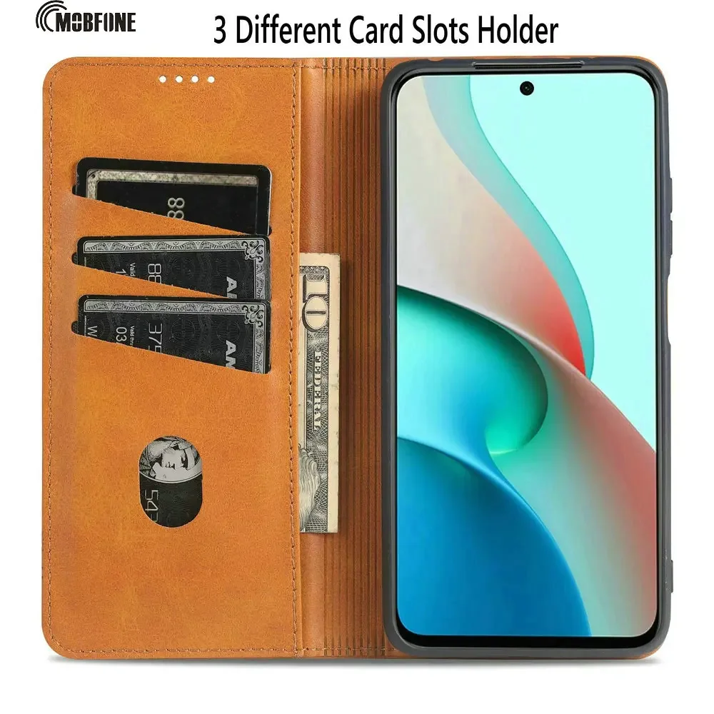 Luxury Leather Retro Flip Wallet Case with Magnetic Cover