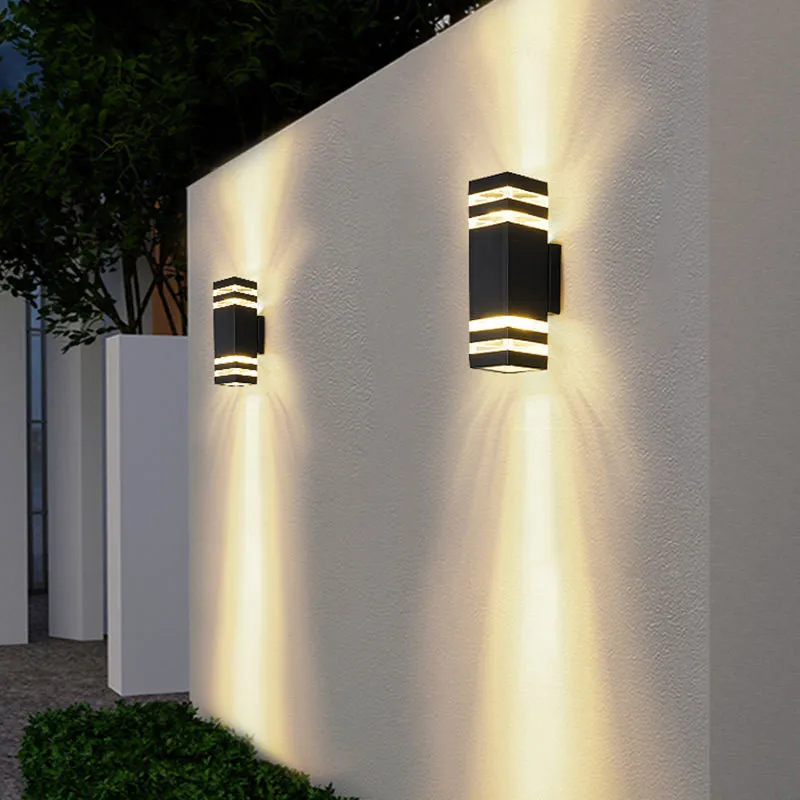 

Aluminum Corridor Lighting Up And Down Single Double Head E27 Lights Wall Lamp Waterproof Garden Light Outdoor Wall Light EU US