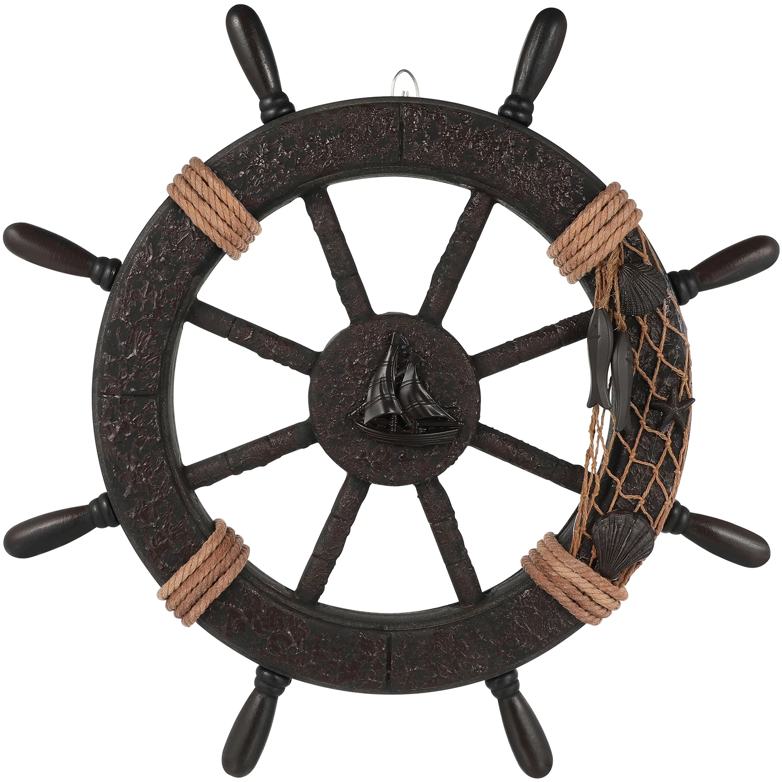 

Mediterranean Captain Rudder Wall Hanging Ornament Ship Rudder Wall Hanging Retro Home Furnishings Assorted Color