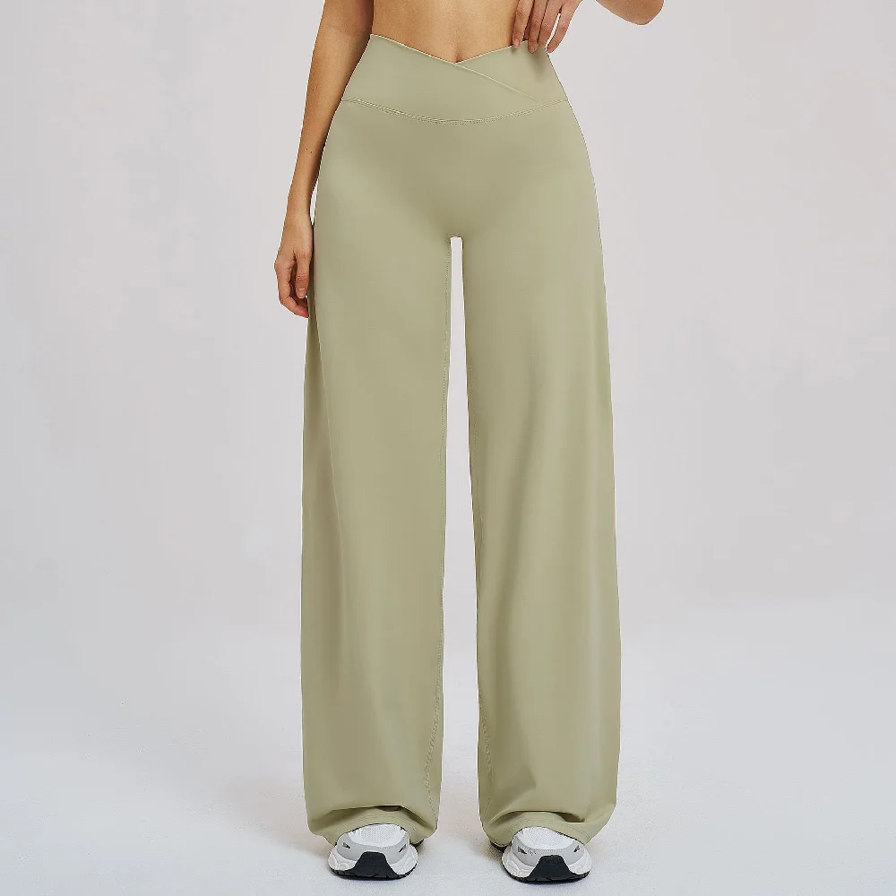Yoga Flared Pants Women Sexy High Waist Wide Leg Pants Gym Fitness Bell Bottom Trousers Sports Flared Pants Latin Dance Trousers 2