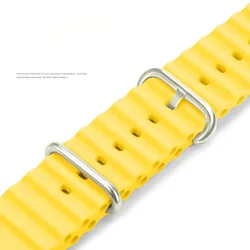 Premium Silicone Sport Strap for Apple Watch - Ocean Band Collection (5 yellow)