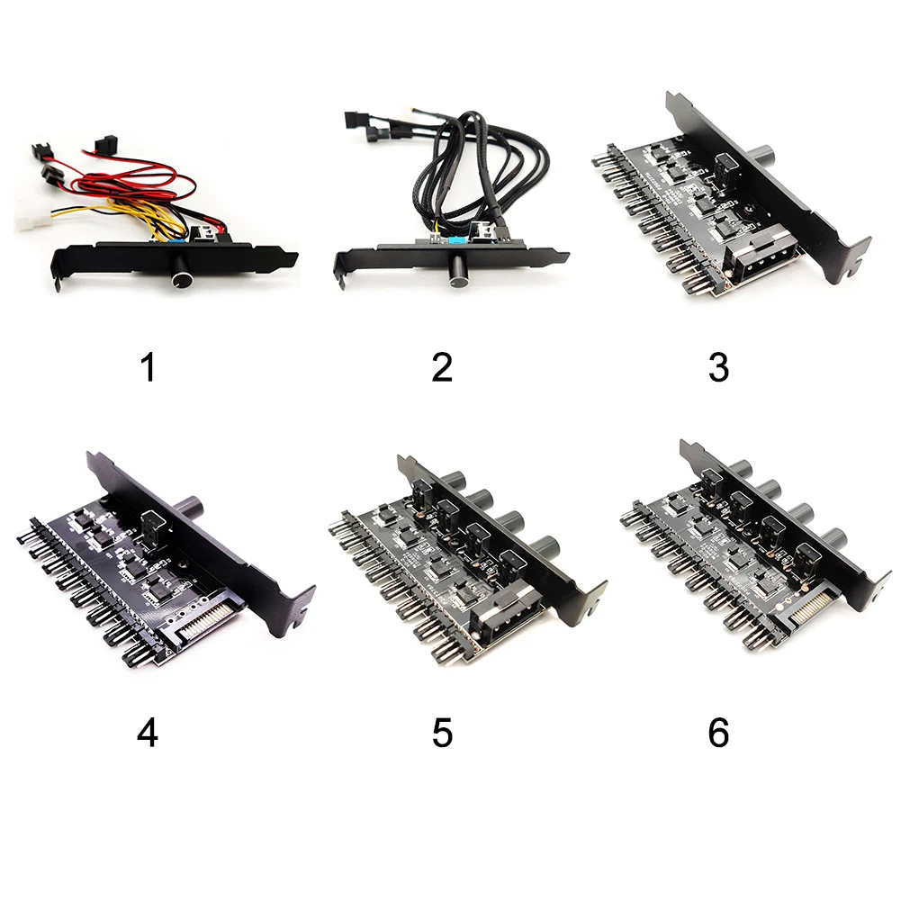 Cooling Fan 12V 1 To 3 8 Way PC Case Cooling Fan Hub 4Pin 3Pin Speed Controller Regulator Splitter Computer Adapter