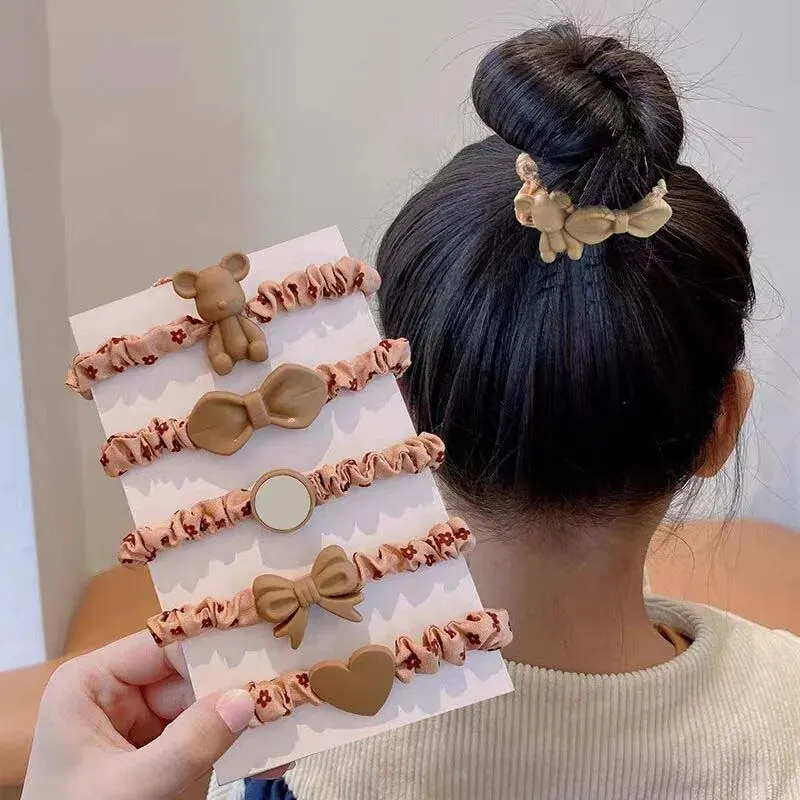 Hair Accessories 10 PCS Women's Hair Ring Set Hair Accessories High Elasticity Leather Band Simple Temperament High Ponytail Durability New Style