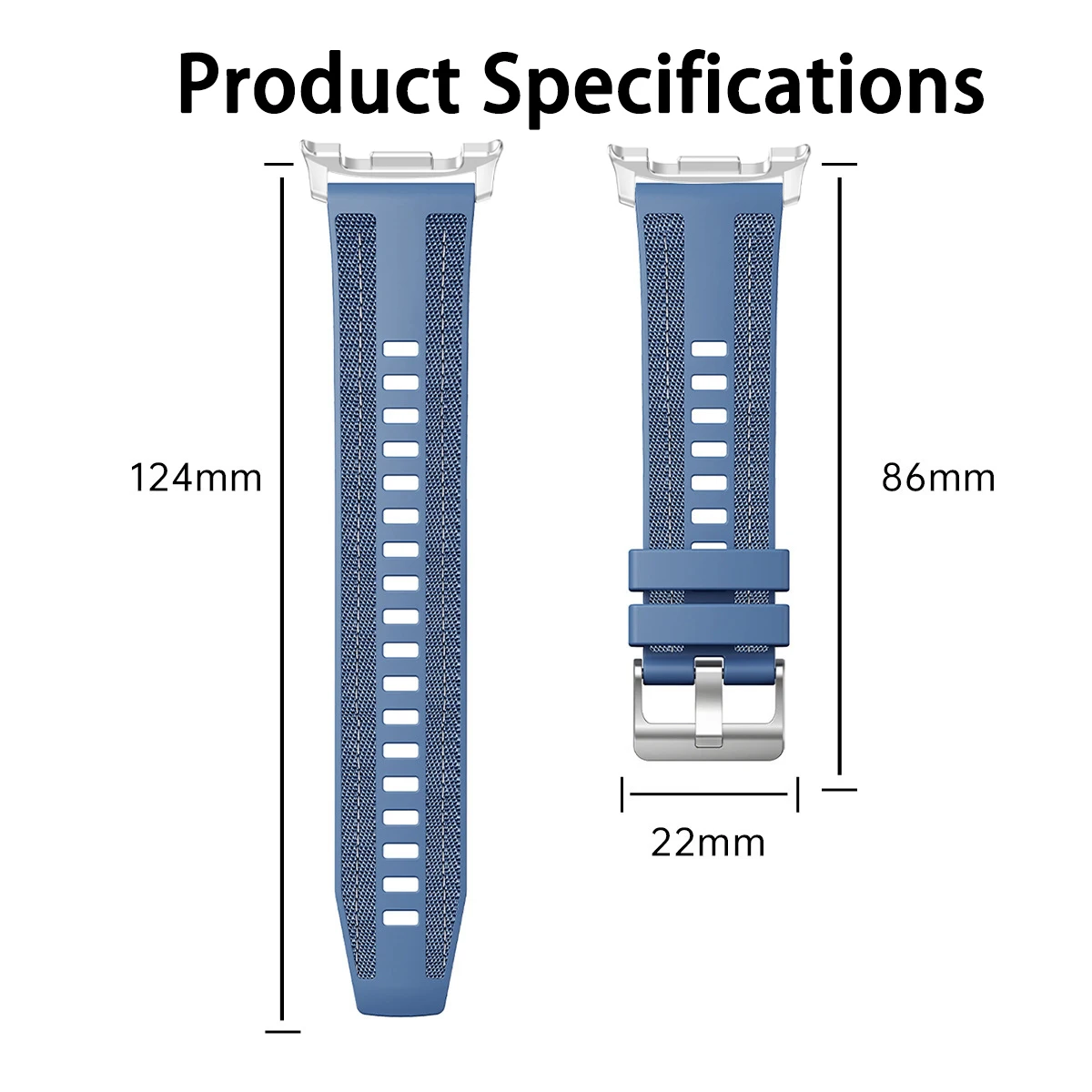Enhanced Sport Nylon and Silicone Watch Strap for Galaxy Watch 8 Classic (46mm)