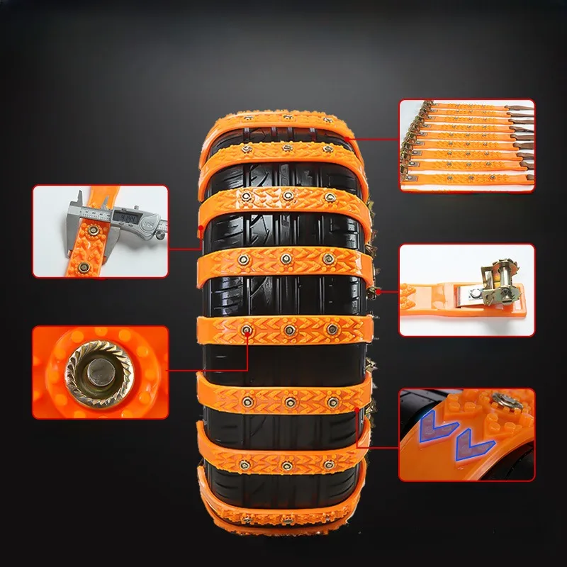 Winter Snow Anti-Skid Tyre Chains Car Tire Nonskid Chain Tyre Car Chains Snow For Cars Most Wheel Outdoor Emergency