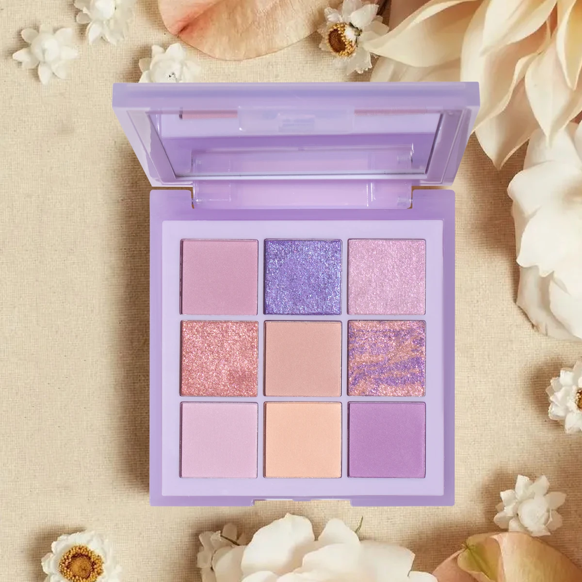 9 Colors Eyeshadow Tray Longlasting High-Shimmer Pearly Eye Makeup Matte Glitter Mystery Purple High Pigment Eyeshadow Palette 5