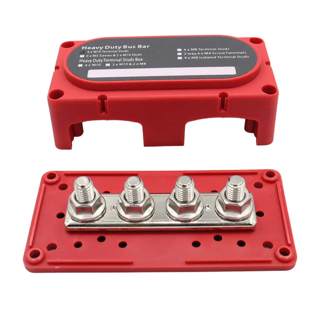 300A Bus Bar Heavy Duty Power Distribution Block Busbar Box Module Design  with 4X M8 (5/16) Terminal Studs For Car RV Boat - AliExpress