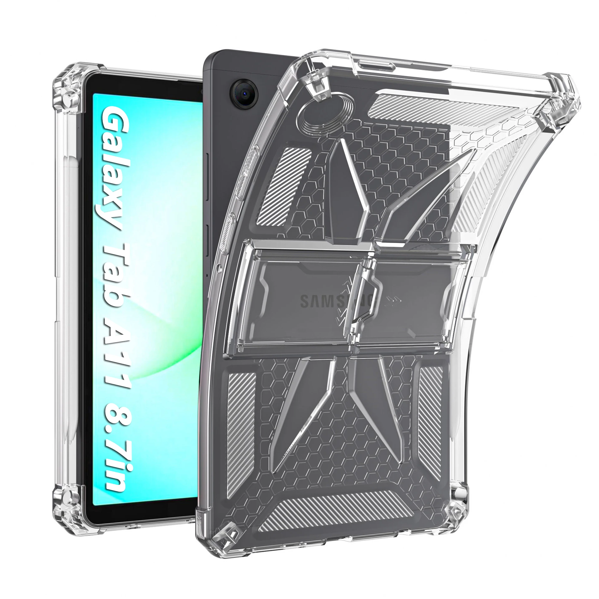 Premium Clear Soft TPU Tablet Case with Stand and Airbag Protection