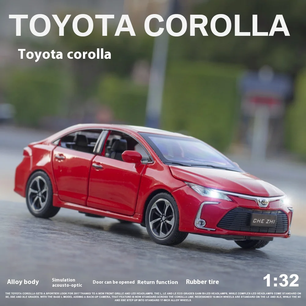 Toyota Corolla Alloy Car Diecast Toy with Sound & Light - Pull Back Toy for Children, Boys Birthday Gift