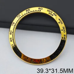 Polychrome Sloped Ceramic & Silver Bezel Insert for Watches (Non - Luminous) (NO.6)