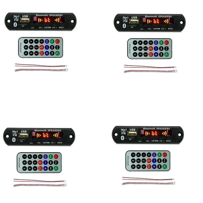 

4 шт. USB MP3 модуль Bluetooth 12 в MP3 WMA декодер плата аудио модуль FM AUX USB TF радио для автомобиля удаленный музыкальный динамик