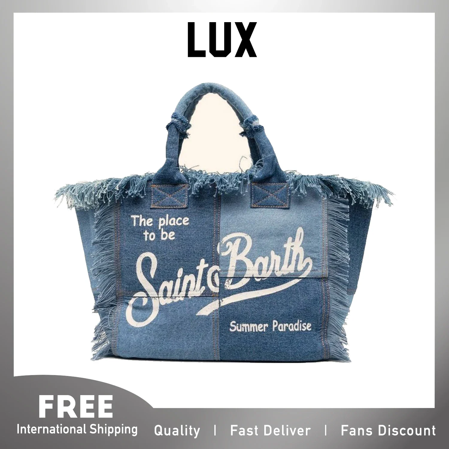 

Роскошная Модная стильная шикарная Сумка-тоут из джинсовой ткани с принтом букв для женщин, Повседневная Уличная Праздничная модная крутая Корейская сумка