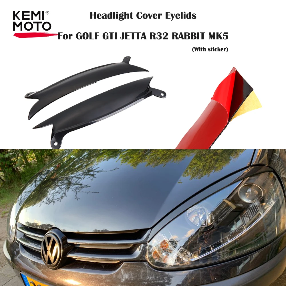 1 Pair Car Headlight Cover Eyelids Headlights Eyebrow For vw GOLF GTI