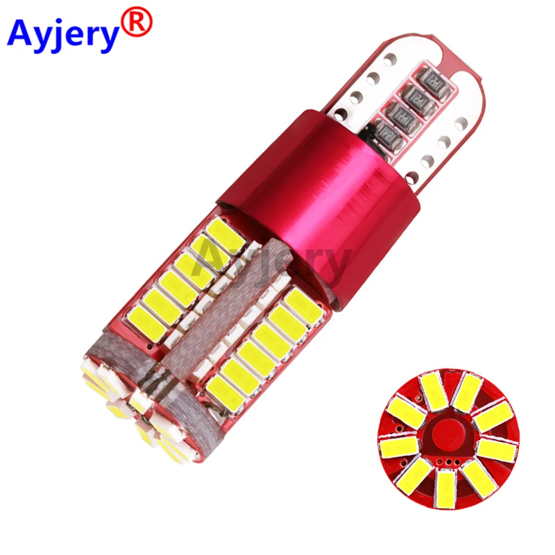 

AYJERY 2PCS T10 168 192 W5W 57 SMD 3014 LED Canbus No Error Car Marker Light Parking Lamp 57smd Motor Wedge Bulb White