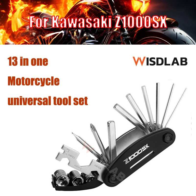 

Набор инструментов для велосипеда Kawasaki Z1000SX 13 в 1, комплект инструментов для ремонта велосипедов, шестигранный спицевой цикл, отвертка, гаечный ключ, инструмент для горного велосипеда