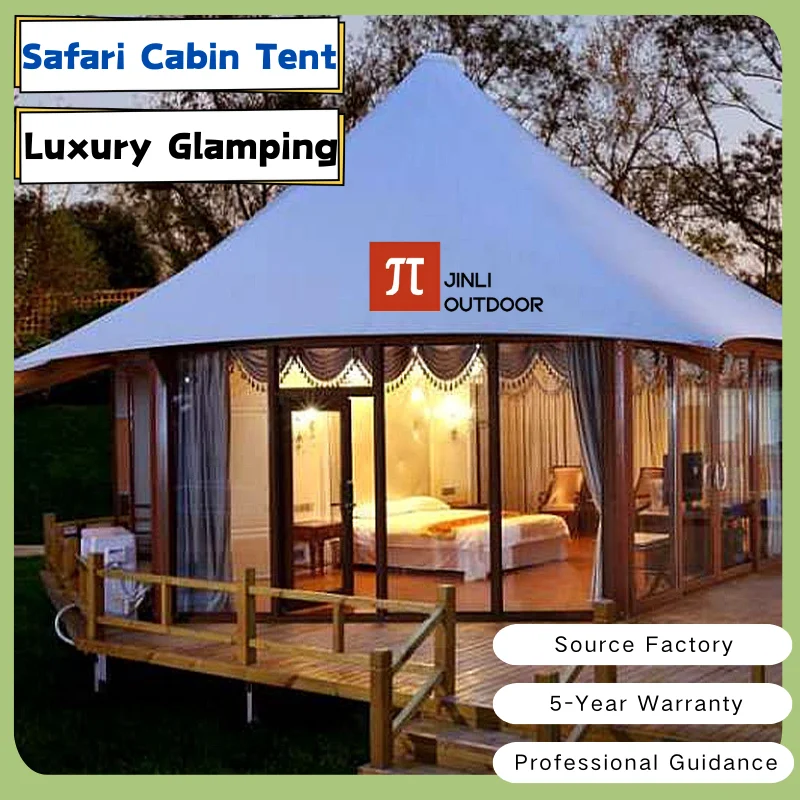 Hexagon Safari Glamping Tent – Windproof Resort Villa Bell Tent 1