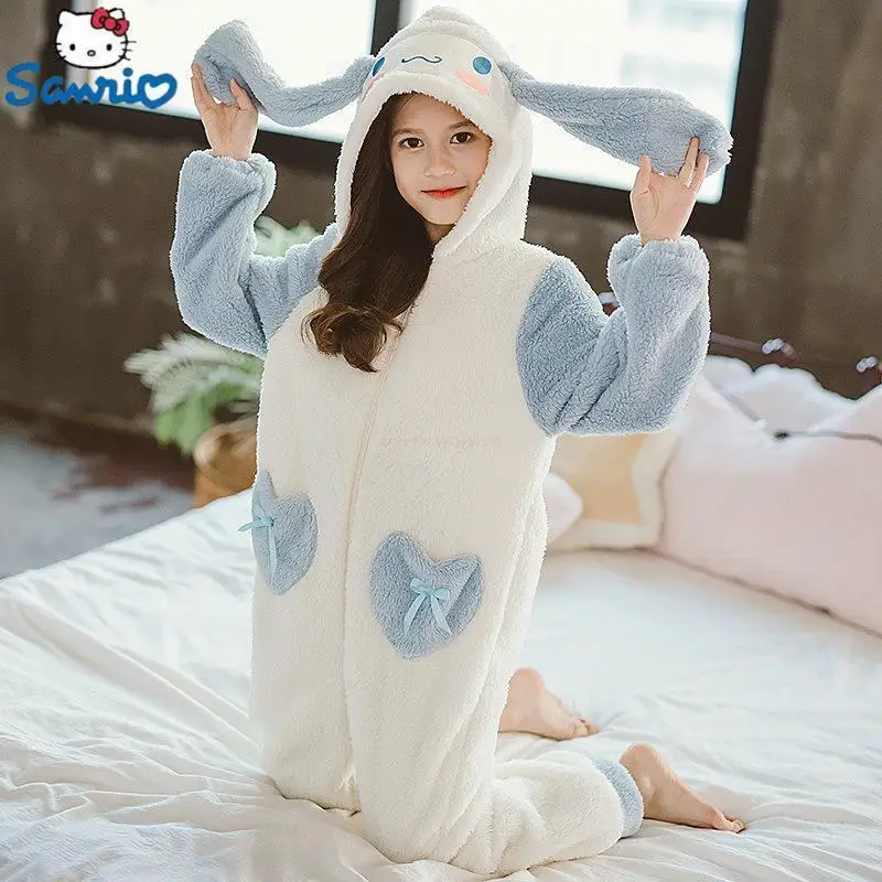 

Sanrio плюшевые аниме Cinnamoroll зимние фланелевые детские комбинезоны для девочек и мальчиков, детские пижамы, детские комбинезоны, подарки